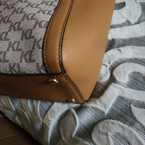Karl Lagerfeld Brown and Tan Monogram Satchel - Picture 15 of 16